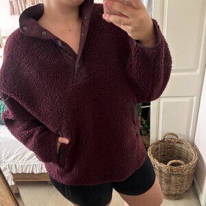 Athleta Sherpa Fleece Half-Snap Pullover - Size 2XL